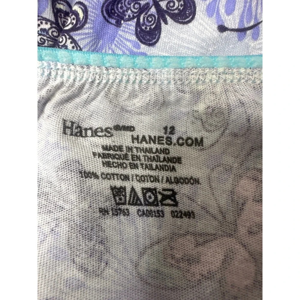 Hanes Girls Sz 12 Assorted Briefs Underwear Butterfly Polka Dot Panties Pk of 4
